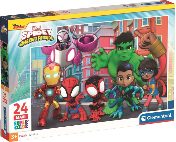 Puzzle Clementoni Maxi Spidey and his amazing friends 24 elementy (8005125242498) - obraz 1