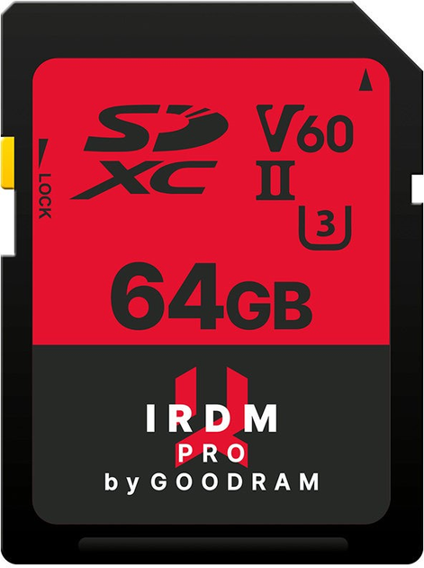 Карта пам'яті Goodram IRDM Pro SDXC 64GB UHS-II (IRP-S6B0-0640R12) - зображення 1