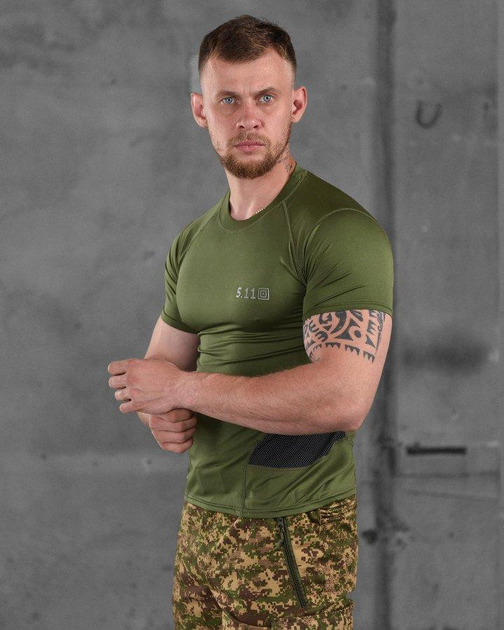Компрессионная тактическая футболка 5.11 олива ВТ1154 XL - изображение 2