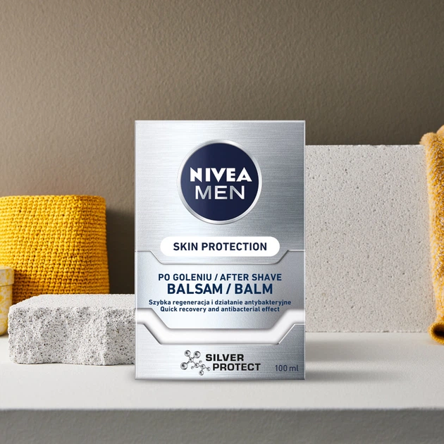 Бальзам після гоління NIVEA Men Skin Protection Silver Protect 100 мл (4005808571833) - Фото 4 Бальзам після гоління NIVEA Men Skin Protection Silver Protect 100 мл (4005808571833) - зображення 4