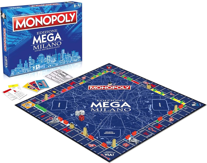 Настільна гра Winning Moves Monopoly Mega Edition Milan Metropolitan City (версія італійська) (5036905050142) - зображення 3