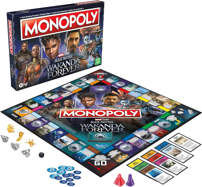 Настільна гра Hasbro Monopoly Black Panther 2 Wakanda Forever (версія італійська) (5010994154820) - зображення 3