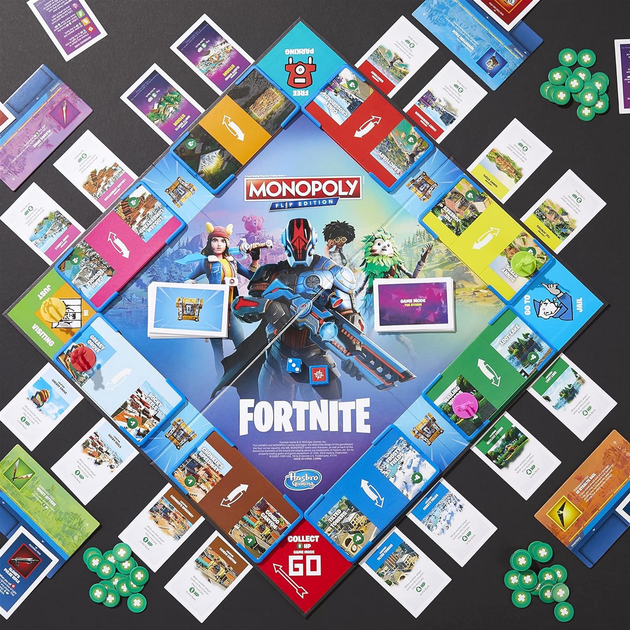 Настільна гра Hasbro Monopoly Fortnite Flip Edition (версія італійська) (5010996168931) - зображення 4