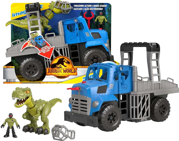Ігровий набір Mattel Jurassic World Dino Breakout Hauler Машинка + Фігурки 2 шт (0887961933482) - зображення 2