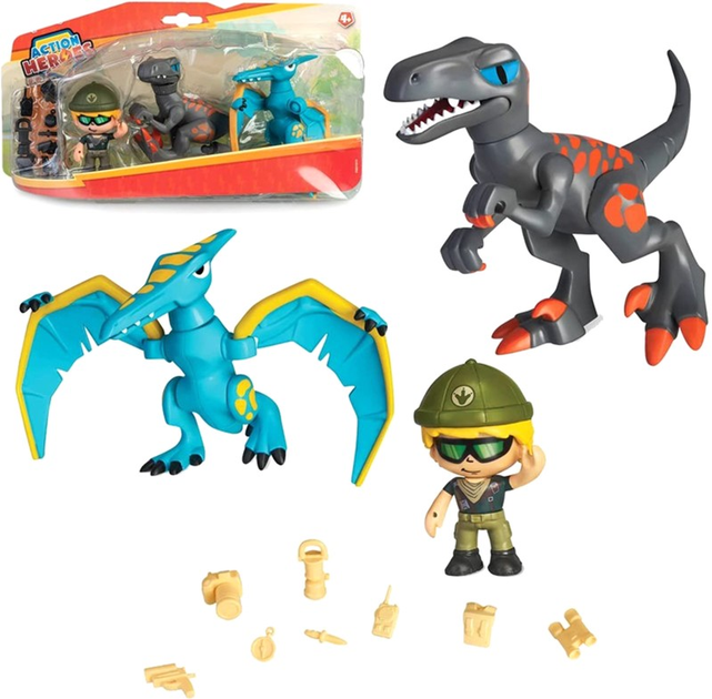 Zestaw figurek Famosa Action Heroes Dino Pack 3 szt (8410779107039) - obraz 1