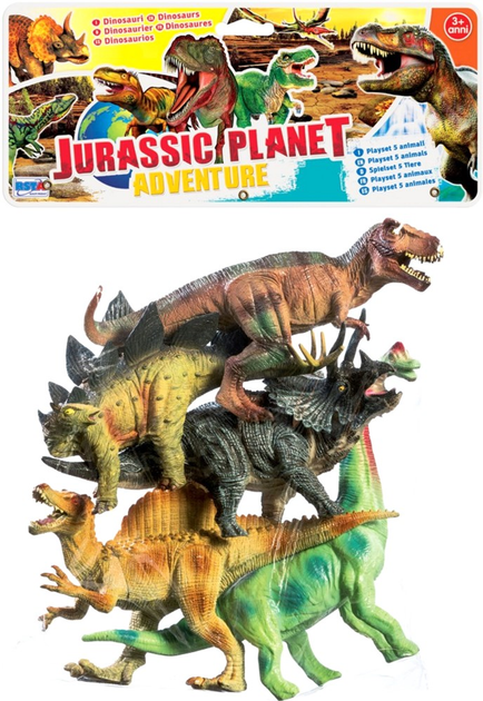 Zestaw figurek RS Toys Jurassic Planet Adventure Dinosaurs 5 szt (8004817104984) - obraz 1