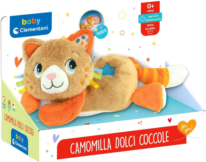 М'яка іграшка Clementoni Sweet Chamomile Kitten Cuddles Бежево-оранжева 30 см (8005125178766) - зображення 1