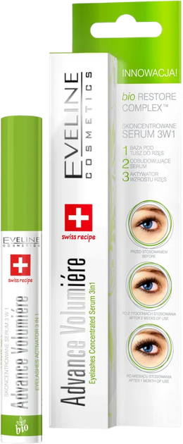 Zestaw serum do rzęs Eveline Advance Volumiere 3 w 1 skoncentrowane 8 x 10 ml (5901761902945) - obraz 1