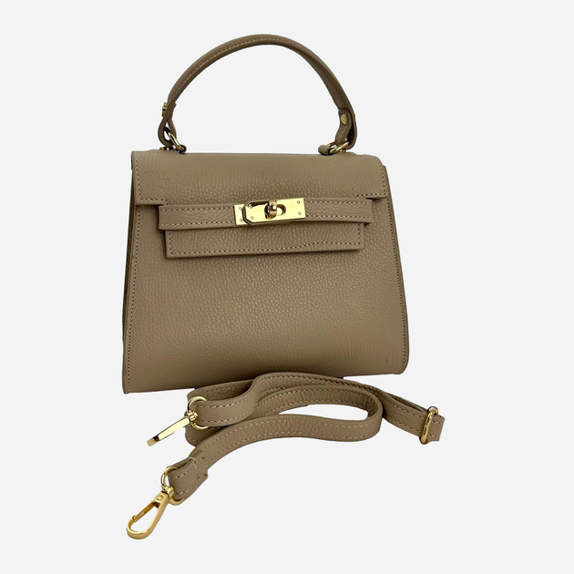 Torebka crossbody damska ze skóry naturalnej Laura Biaggi LB54-04 Beżowa (5907430404758) - obraz 1