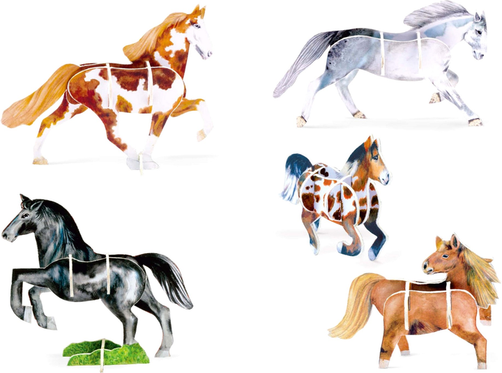 3D Пазл Nuinui Build Horses 17 x 25 см (9782889354290) - зображення 6