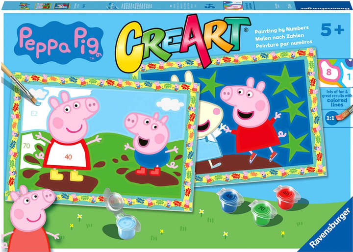 Zestaw do malowania po numerach Ravensburger CreArt Junior Peppa Pig (4005556235704) - obraz 1