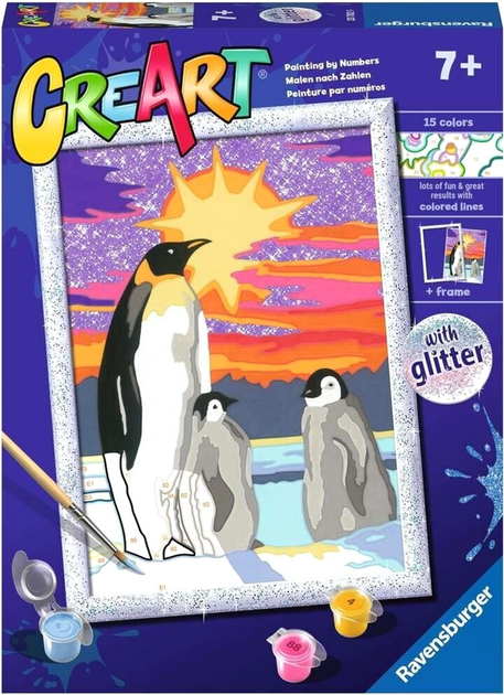 Картина за номерами Ravensburger CreArt Classic Penguins 18 x 24 см (4005556237029) - зображення 1