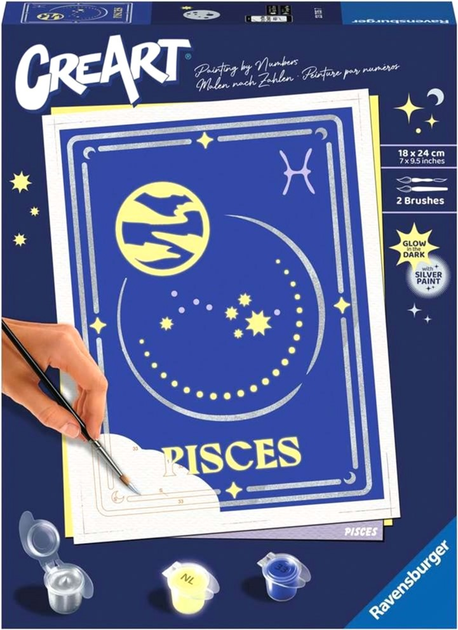 Malowanie po numerach Ravensburger CreArt Zodiac Sign Pisces 18 x 24 cm (4005556237357) - obraz 1