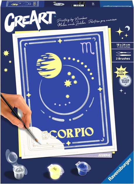 Malowanie po numerach Ravensburger CreArt Zodiac Sign Scorpio 18 x 24 cm (4005556237401) - obraz 1