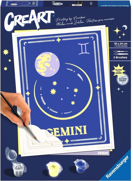 Картина за номерами Ravensburger CreArt Zodiac Sign Gemini 18 x 24 см (4005556237425) - зображення 1