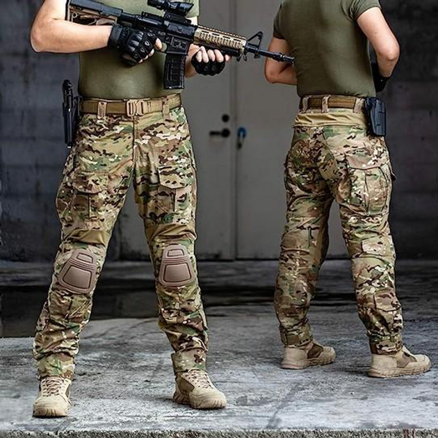 Військові тактичні штани Han Wild G3 з наколінниками бойові штани військові штани ВСУ Multicam мультикам XXXL - зображення 2