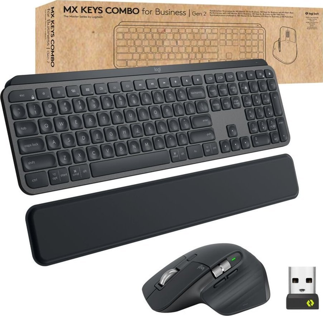 Комплект бездротовий Logitech MX Keys Combo for Business Gen 2 Black (920-008923) - зображення 5