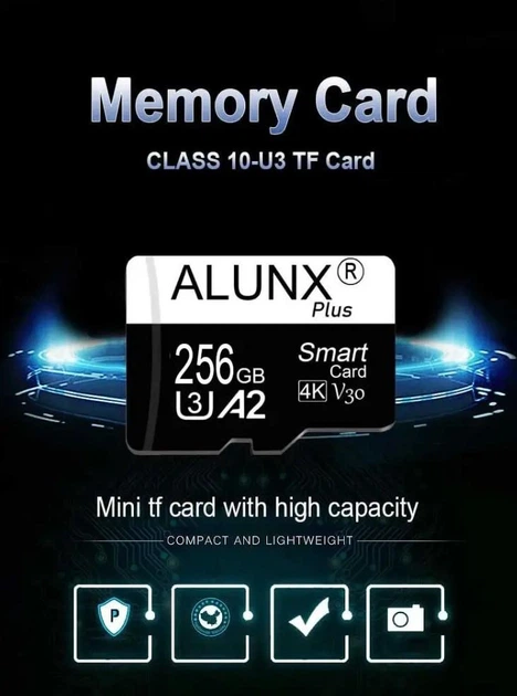 Карта памяти ALUNX MicroSDXC 64GB Class 10 UHS-I U3 V30 A2 - изображение 6