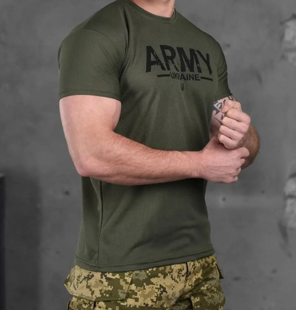 Футболка тактическая Klost Military из ткани CoolPass, "ARMY", олива, S - изображение 1