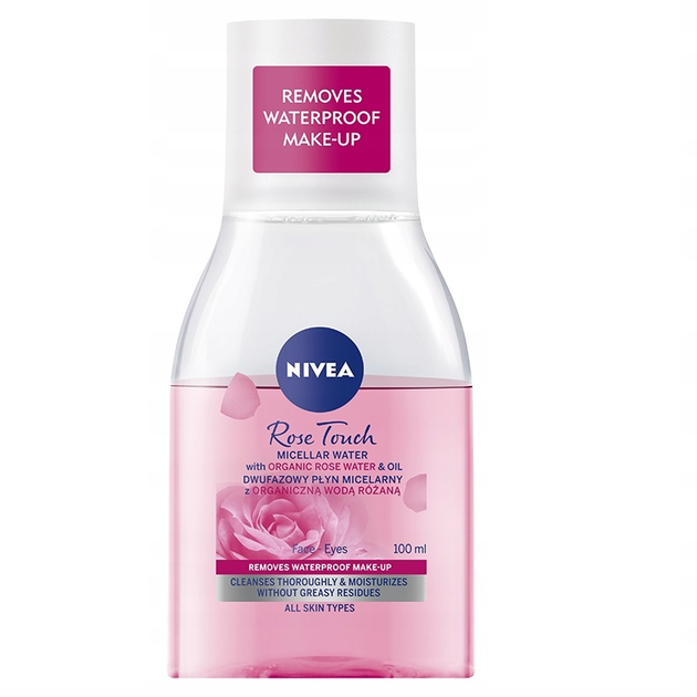 Płyn micelarny NIVEA Rose Touch dwufazowy z organiczną wodą różaną 100 ml (9005800352350) - obraz 1