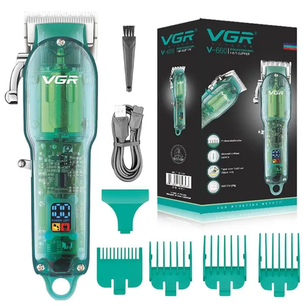 Машинка для стрижки волос VGR V-660 аккумуляторная 5W Green (3_04914) - изображение 4