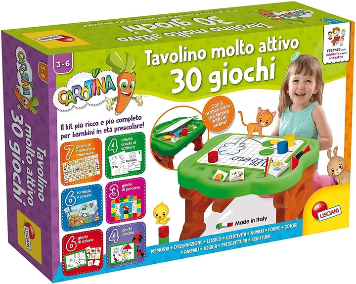 Стіл для творчості Lisciani Carotina Very Active Coffee Table 30 Games (8008324097128) - зображення 1