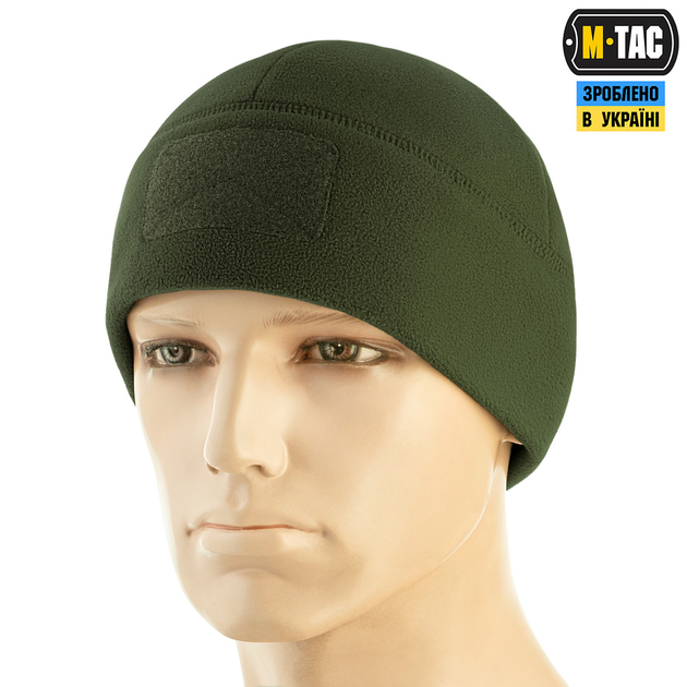 Шапка M-Tac Watch Cap Elite фліс (320г/м2) з липучкою Army Olive S - зображення 1