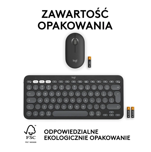 Zestaw bezprzewodowy Logitech Pebble 2 Combo Mac Grafitowy (920-012244) - obraz 13