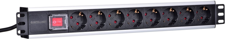 Cетевой фильтр Intellinet Rackowa 19 H-DPRP08I2 1U 8 розеток 3 м Black ...