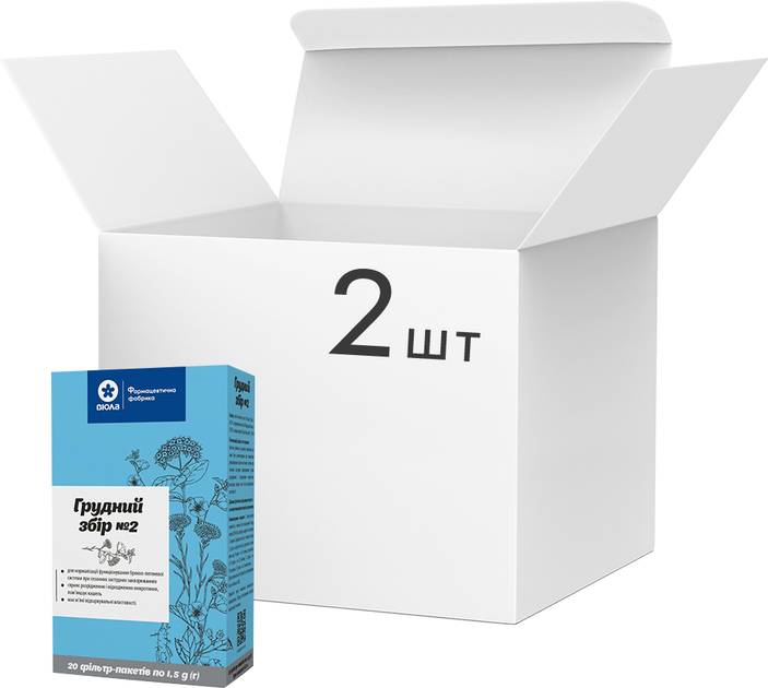 Упаковка фіточаю Віола Грудний збір №2 20 пакетиків по 1.5 г x 2 шт (4820241313549) - зображення 1