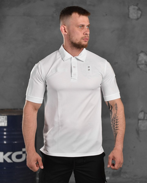 Футболка тактична xs white polo - зображення 1