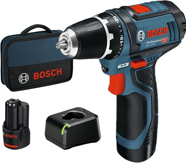 Akumulatorowa wiertarko-wkrętarka Bosch Professional GSR 12V-15 (3165140895248) - obraz 1