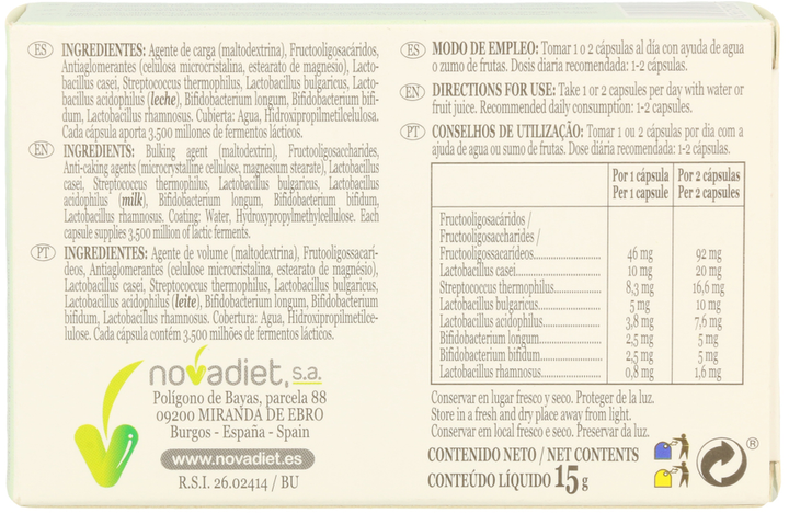 Suplement diety Novadiet Novacilus 30 kapsułek (8425652520690) - obraz 2