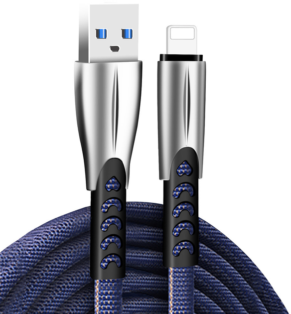 Кабель ColorWay USB - Apple Lightning 2.4A 1 m Blue (CW-CBUL010-BL) - зображення 1