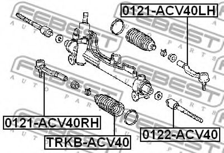 Пыльник рулевой рейки Camry 06-11 Febest (TRKBACV40) - изображение 2