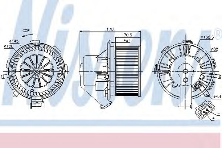 Вент.пічки MB SPRINTER W 906(06-)209 CDI(+)[OE 0008356107] Nissens (87105) - зображення 1