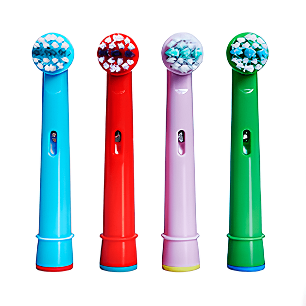Комплекс насадок EB-10А для детских зубных щеток Oral B Braun kids junior с мягкой щетиной сменные 2 упаковки по 4 шт. - изображение 3