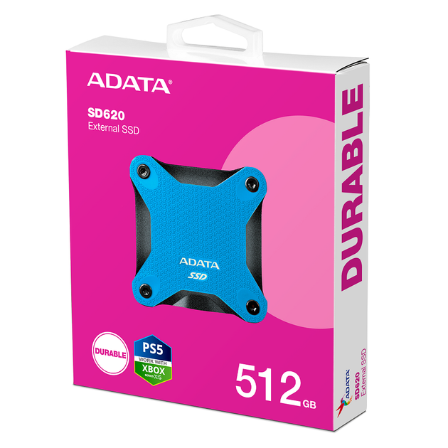 Портативний SSD ADATA SD620 512GB USB 3.2 520/460Mb/s Blue (SD620-512GCBL) - изображение 2