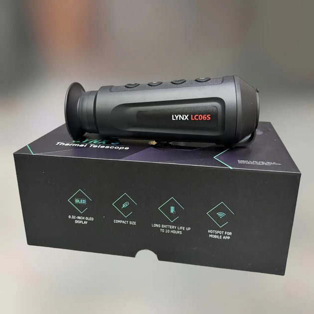 Тепловізійний монокуляр HikMicro LYNX LC06S, 6.2 мм, 160×120, Wi-Fi, стадіометрічний далекомір, відеозапис (HM-TS01-06S1F/W-LC06S) - зображення 1