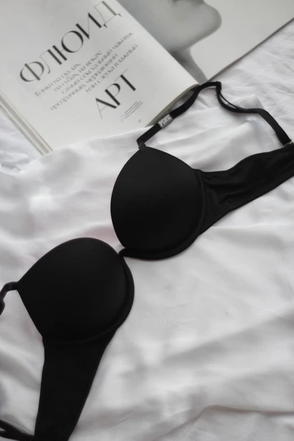 Бюстгальтер Victoria's Secret Pink Super Push-Up Bra чорний 34A - Фото 2 Бюстгальтер Victoria's Secret Pink Super Push-Up Bra чорний 34A - зображення 2