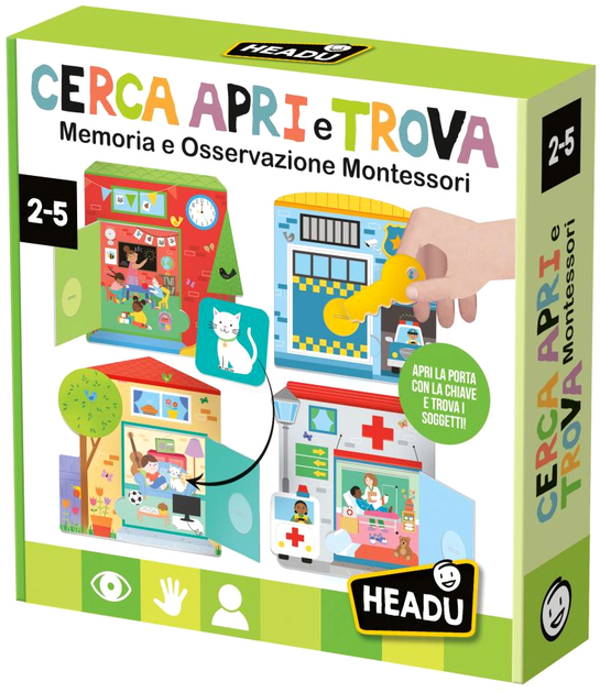 Розвиваюча іграшка Headu Montessori Search Open and Find (8057592357168) - зображення 1