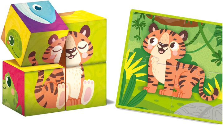 Zabawka edukacyjna Lisciani Montessori Wooden Cubes And Puzzles (8008324098347) - obraz 4