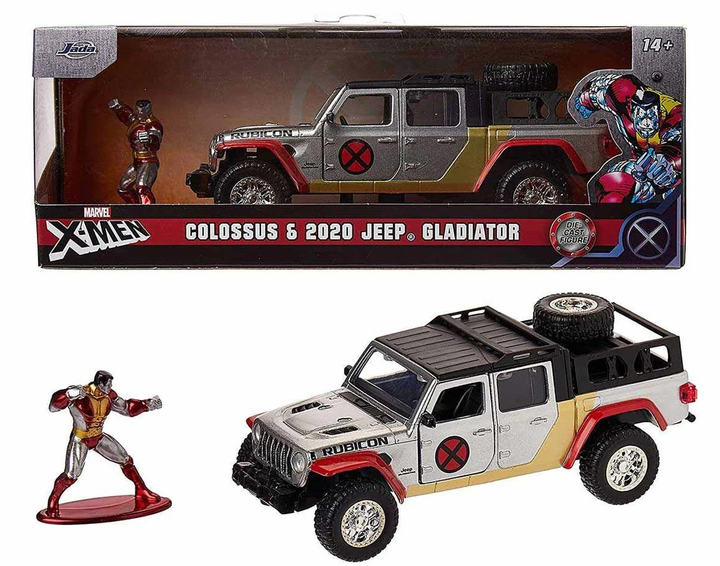 Металева модель автомобіля Jada Toys Marvel X-Men Jeep Gladiator з фігуркою 1:32 (4006333080272) - зображення 1