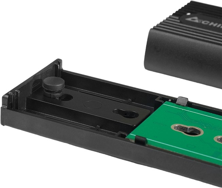 Kieszeń zewnętrzna Chieftec CEB-M2C-TL M.2 NVME/SATA USB 3.1 Type-C Black (CEB-M2C-TL) - obraz 4