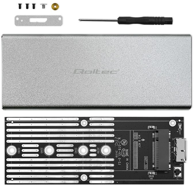 Зовнішня кишеня Qoltec M.2 SSD SATA USB 3.0 2TB Grey (5901878518336) - зображення 4
