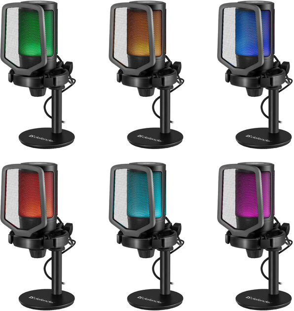 Mikrofon Defender Impulse GMC 600 RGB USB Black (4745090824186) - obraz 6