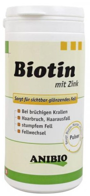 Suplement witaminowy dla psów Anibio Biotyna z cynkiem 220 g (4025332771004) - obraz 1