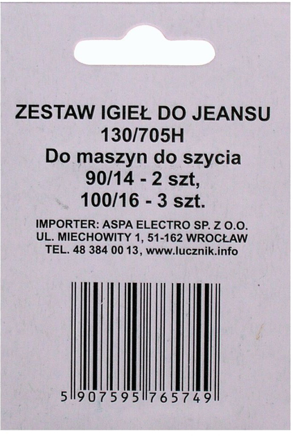Igły do maszyn do szycia Lucznik Jeans (5907595765749) - obraz 2