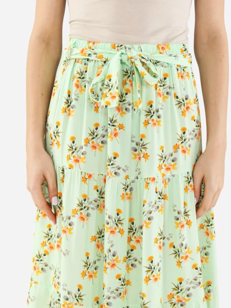 Spódnica długa w kwiaty damska Unisono 246-G0010-2 L Zielona (5906140355794) - obraz 4