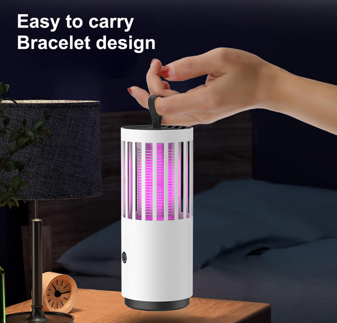 Лампа ловушка для уничтожения комаров и других насекомых до 25м.кв. Electrik Shock USB Белый (D-2019091632) - изображение 2